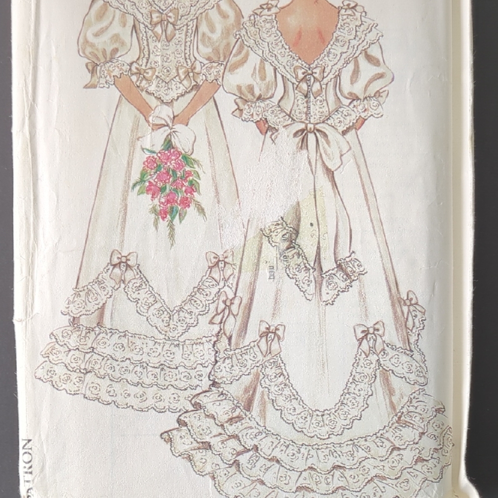 New Look 6359 80s Edwardian Wedding Dress Princess Di Style Sewing Pattern Uncut